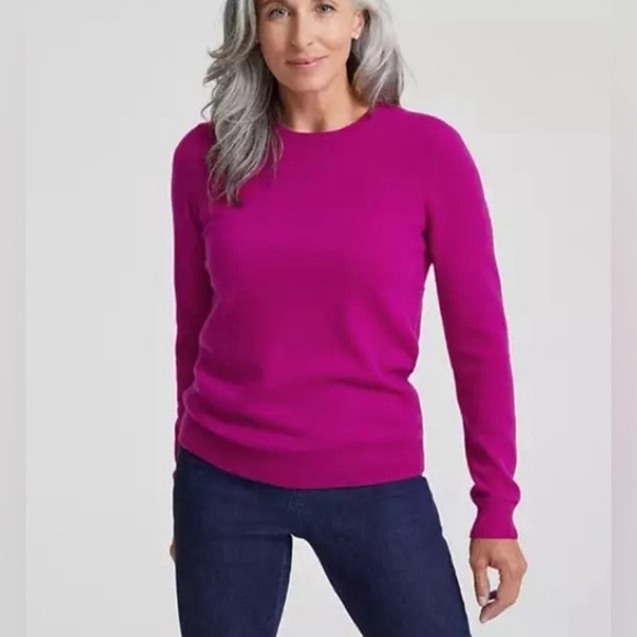 Charter Club Cashmere Crew Neck Sweater in Fuchsia size Small - Picture 1 of 5